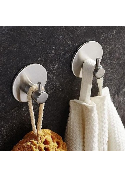 4 Kendi Yapışkan Havlu Kancaları, Yuvarlak Batalı Kancalar, Duvar Kancaları, Banyo ve Mutfak Havlu Rafı Paslanmaz Çelik, Kancalar, Sondaj Yok (Yurt Dışından)