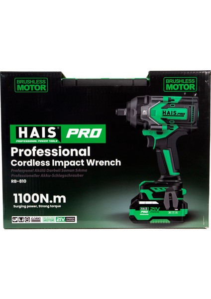 Hais Pro Haıspro Profesyonel Darbeli Somun Sıkma 1100 Nm 21 V