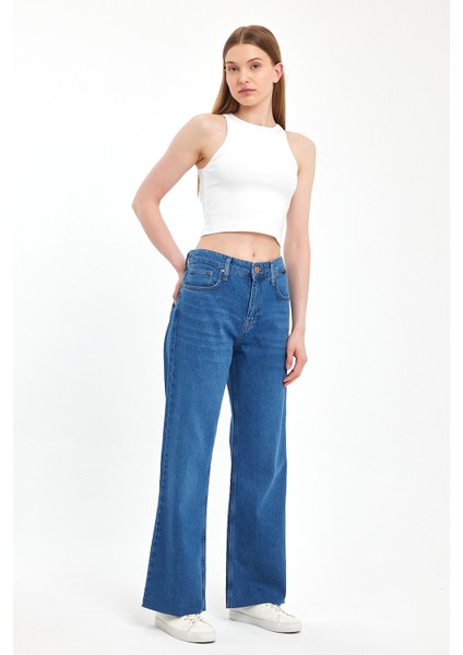 VICTORIA 010 Wide Leg Fit Denim Pantolon 0915 fırsatları