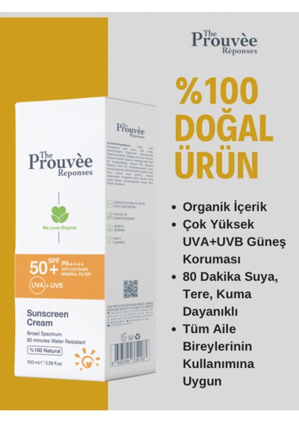 The Prouvee Reponses 50 Spf Güneş Koruyucu Krem 100 ml