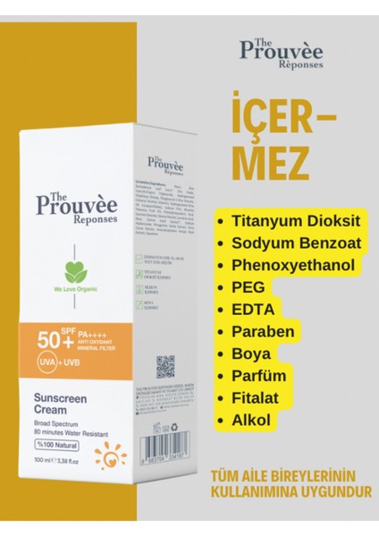 The Prouvee Reponses 50 Spf Güneş Koruyucu Krem 100 ml