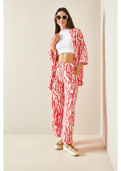 Pembe Desenli & Dokulu Kimono Takım 5YXK8-48452-20 fiyatları