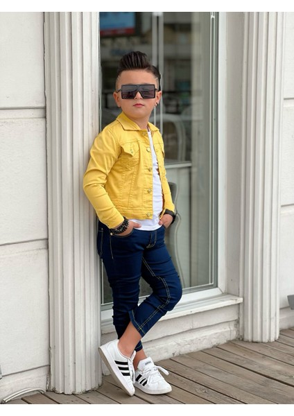 Erkek Çocuk Kot Pantolon Kot Ceket Tişört