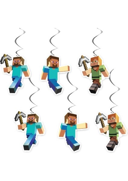 Minecraft Asmalı Tavan Süsü (6 Adet)
