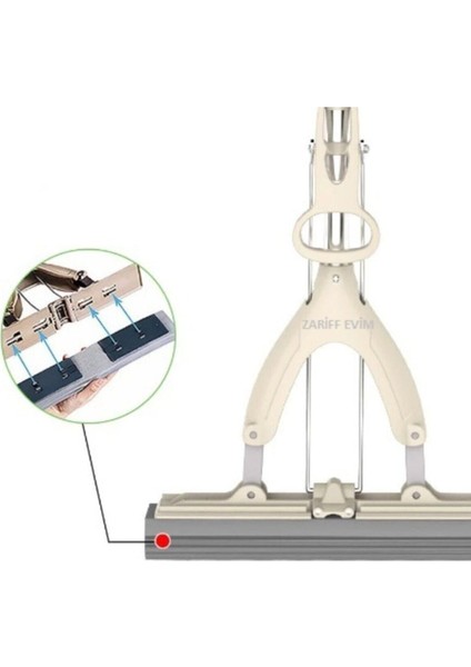 Kelebek Sıkma Mekanizmalı Mikrofiber Mop Sünger Sıkmalı Mop