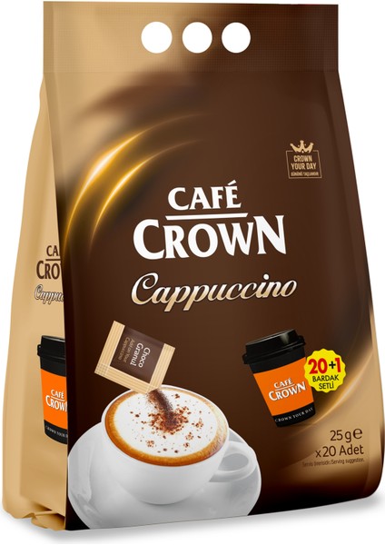 Cafe Crown Cappucino 25 Gr. x 20 Adet