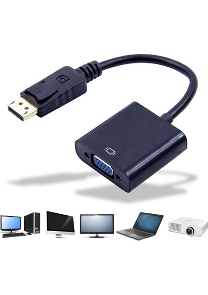 Displayport To VGA Çevirici Adaptör Display Erkek VGA Dişi