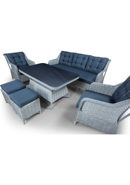 Titanium Silver Series 3+1+1 Rattan Balkon & Bahçe Takımı