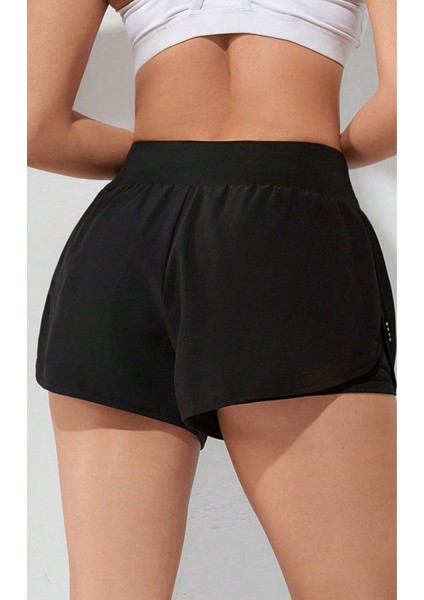 Kadın 2 In 1 Running Sports Athletic Gym Telefon Cepli Kısa Taytlı Şort fırsatları