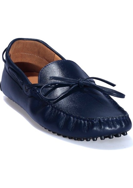 Lacivert Deri Loafer Erkek Ayakkabı