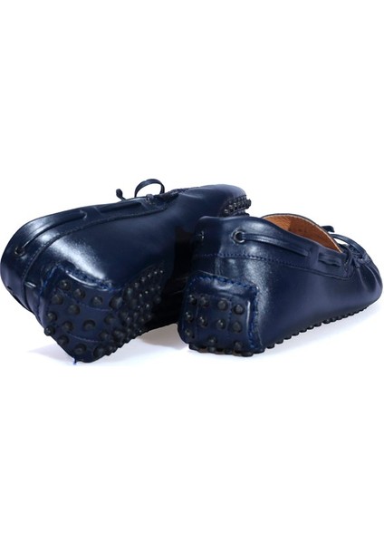 Lacivert Deri Loafer Erkek Ayakkabı