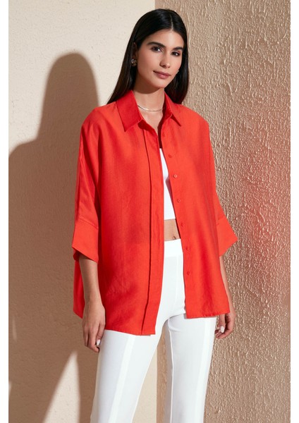 Truvakar Kol % 100 Pamuk Oversize Gömlek Bayan GÖMLEK 514344010 L fiyatları