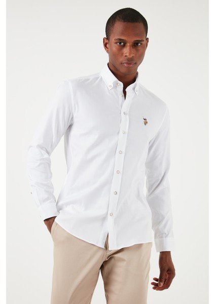 Düğmeli Yaka Pamuk Slim Fit Gömlek Erkek Gömlek G081SZ0041826727 fiyatları