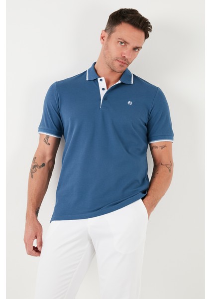 Pamuk Düğmeli Slim Fit Polo T Shirt Erkek Polo T Shirt 5902118