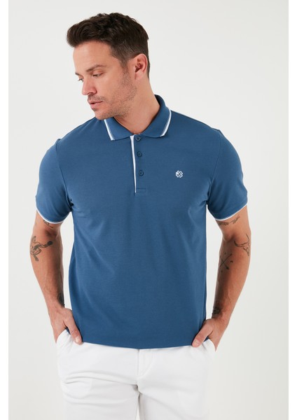 Pamuk Düğmeli Slim Fit Polo T Shirt Erkek Polo T Shirt 5902118