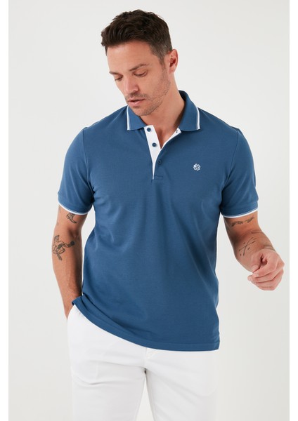 Pamuk Düğmeli Slim Fit Polo T Shirt Erkek Polo T Shirt 5902118