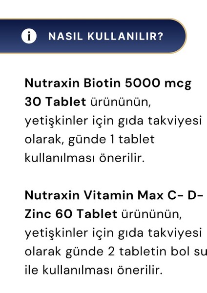 Vitamin Max C-D-Zinc 60 Tablet & Biotin 5000 Mcg 30 Tablet