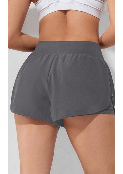 Kadın 2 In 1 Running Sports Athletic Gym Telefon Cepli Kısa Taytlı Şort fırsatları