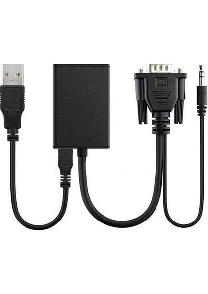 VGA To HDMI Çevirici Kablo Ses Çıkışlı VGA Dişi HDMI Erkek