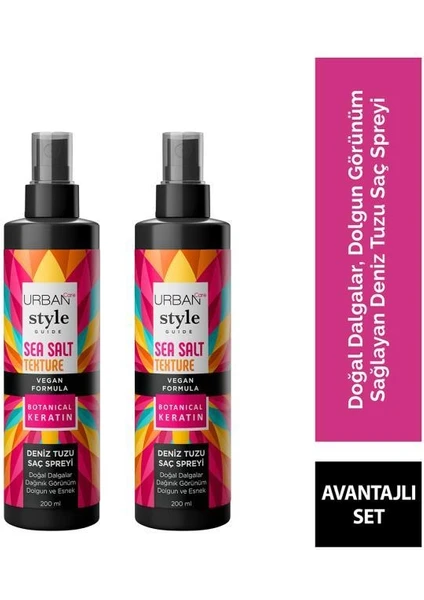 Urban Care Style Guide Deniz Tuzu Etkili Doğal Dalga Sağlayan Saç Spreyi 200ML X2 Adet – Uv Koruma