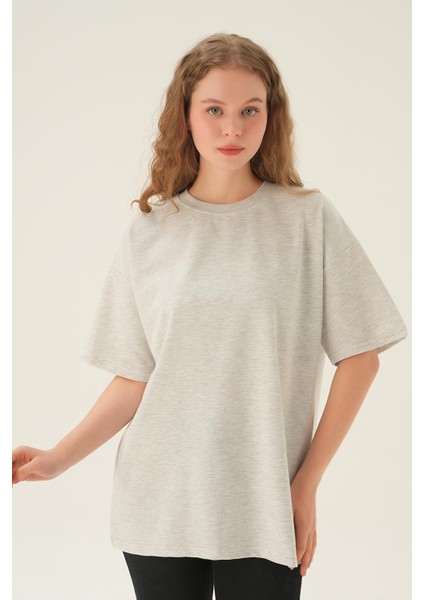 1633 Oversize Tişört Gri