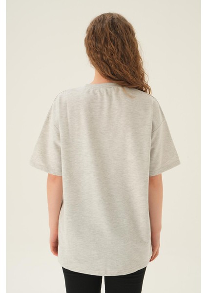 1633 Oversize Tişört Gri