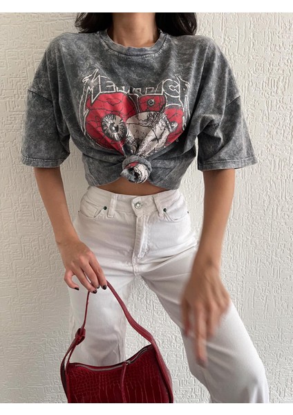 Kuru Kafa Baskılı T-Shırt-Füme fiyatları