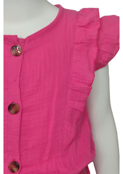 Pembe Kız Çocuk Şort Tulum