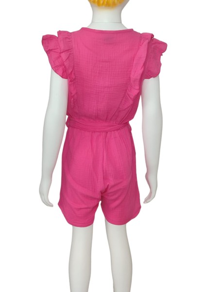 Pembe Kız Çocuk Şort Tulum