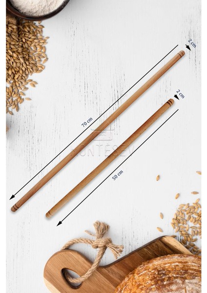 Zambak Serisi Ahşap Hamur Açma Oklavası Merdanesi Rulosu 4 Lü Set Echo2 modelleri