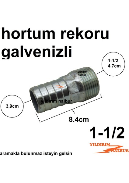 Galvenizli Hortum Rekoru 1-1/2 Su Deposu Rekoru 1.5 Parmak