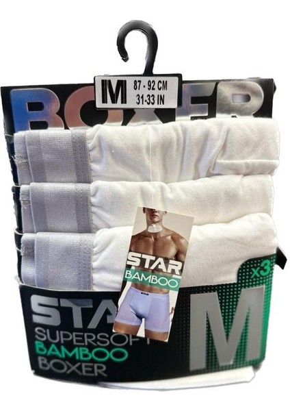 3lü Süpersoft Organik Bambu Kumaş Jakar Kemer Erkek Boxer