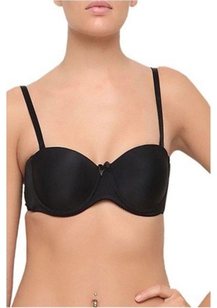 Desteksiz Dolgusuz Kaplı Straplez Sütyen Beyaz