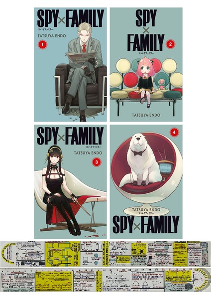 Spy x Family 1. Cilt - Spy x Family 2. Cilt - Spy x Family 3. Cilt - Spy x Family 4. Cilt - Tatsuya Endo 4'lü Set - Matematik Öğreten Ayraç - Tatsuya Endo