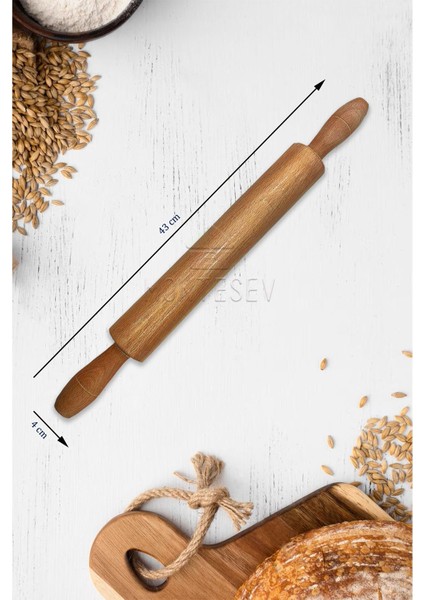 Zambak Serisi Ahşap Hamur Açma Oklavası Merdanesi 2 Li Set Echo4 fiyatları