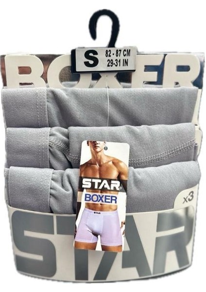 3 Lü Erkek Jakar Kemer Lycralı Boxer