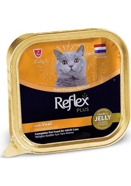 Reflex Plus Jöle Içinde Et Parçacıklı Dana Etli Kedi Konservesi 85 gr