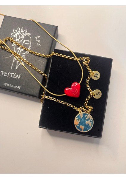 Dünya Çelik Harfli Kolye