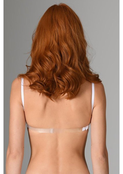 Beyaz Sırtı Şeffaf Desteksiz Boş Cup Straplez Sütyen 3616 fiyatları