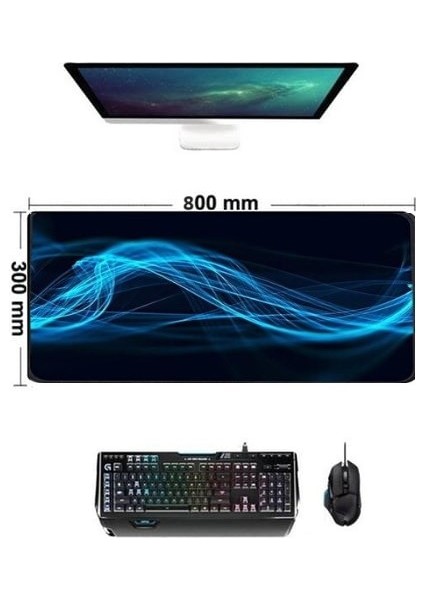 MP801 Oyunculara Özel Premium Kaymaz Desenli Gaming Mouse Pad 300 x 800 x 4 mm