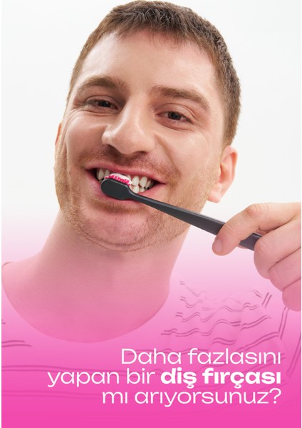 Probiwhite Himalaya Tuzlu Diş Fırçası (Siyah) + Özel Tasarım Taş Stant
