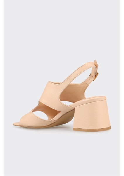 Bej Deri Kadın Sandalet modelleri