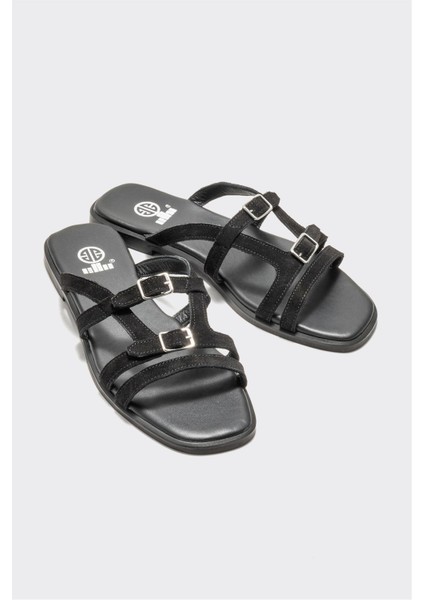 Siyah Deri Kadın Düz Terlik fiyatları