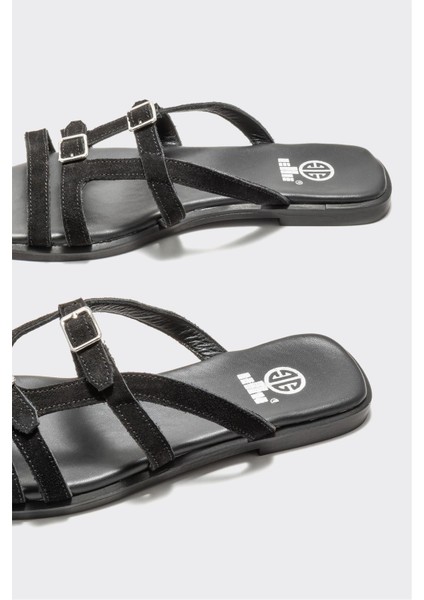 Siyah Deri Kadın Düz Terlik fırsatları