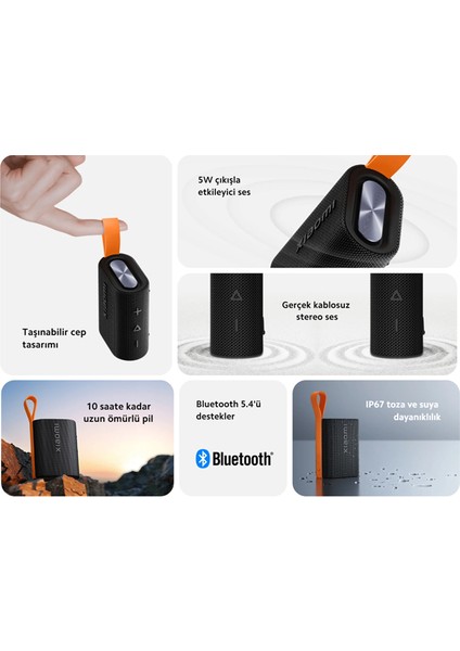 S28D 5W IP67 Taşınabilir Bluetooth Hoparlör