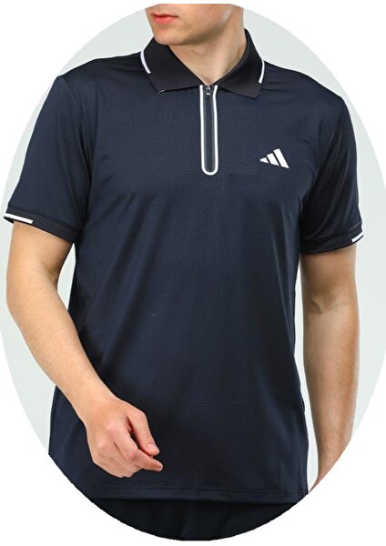 Adidas EF-4204 Erkek Polyester Mesh Polo Yaka T-Shirt