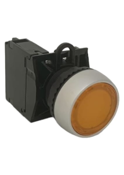 TJ2533-0AM30-J10 / Tj2 Serisi Saten Çerçeveli, Işıklı ve Yaylı Buton Seti, Sarı (1no, 24 Vac/dc)