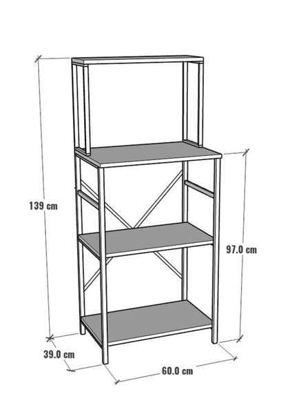 Çok Amaçlı Mutfak Raf Dolap Düzenleyici Banko Mikrodalga Fırın Rafı - Atlantik Çam