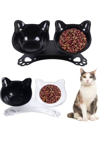 Parlak Beyaz Siyah Stil Kedi Mama Kaseleri Kedi Su Kasesi Kaymaz Içme Bulaşık Besleyici Aksesuarlar Ürünler Boyun Koruyucu Köpek Çift Kedi Kase Comedero Gato (Yurt Dışından) fiyatları