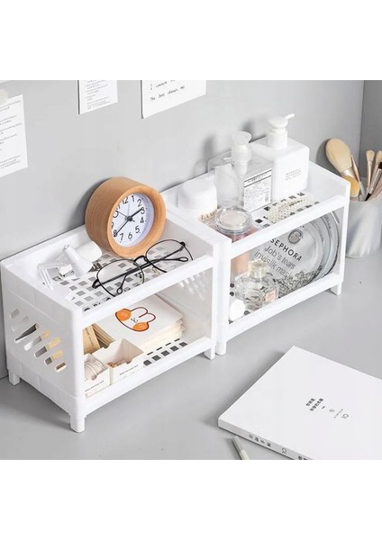 2 Katlı Makyaj Organizeri Düzenleyici, Banyo Organizer, Mini Raf fiyatları